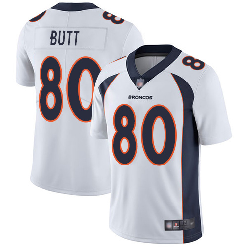 Men Denver Broncos #80 Jake Butt White Vapor Untouchable Limited Player Football NFL Jersey->youth nfl jersey->Youth Jersey